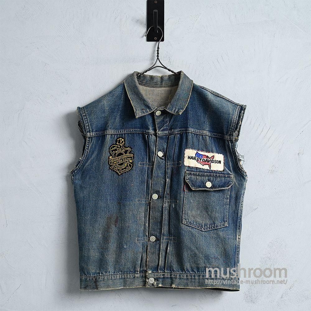 LEVI'S 506XX CUT-OFF BIKER'S VEST with SKULL PAINT（1940'S