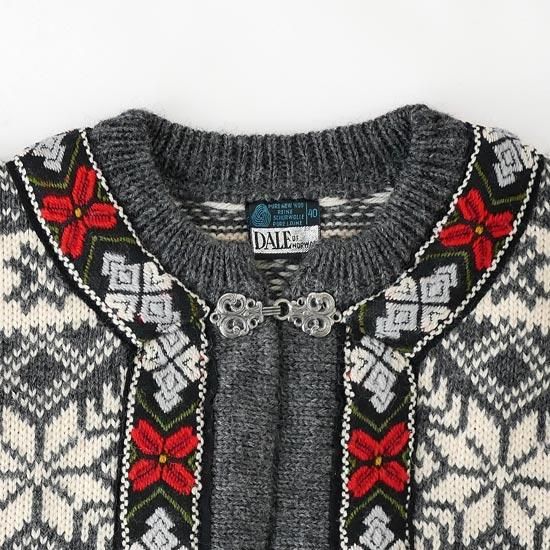 K0082 1970年代ノルウェー製『DALE of NORWAY』杢グレーウール銀フック