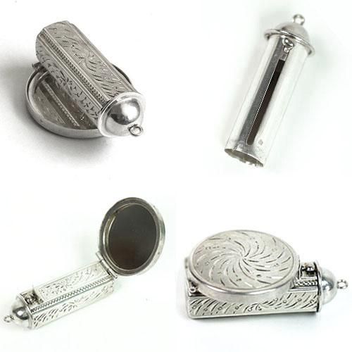 アンティーク シルバー コンパクトミラーリップセット - 埼玉の