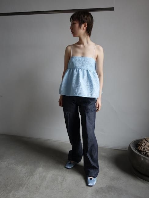 CECILIE BAHNSEN-SELENA TOP/LIGHT BLUE - VISITFOR