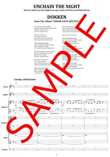 ドッケン(DOKKEN) / UNCHAIN THE NIGHT バンド・スコア(TAB譜) 楽譜 from68