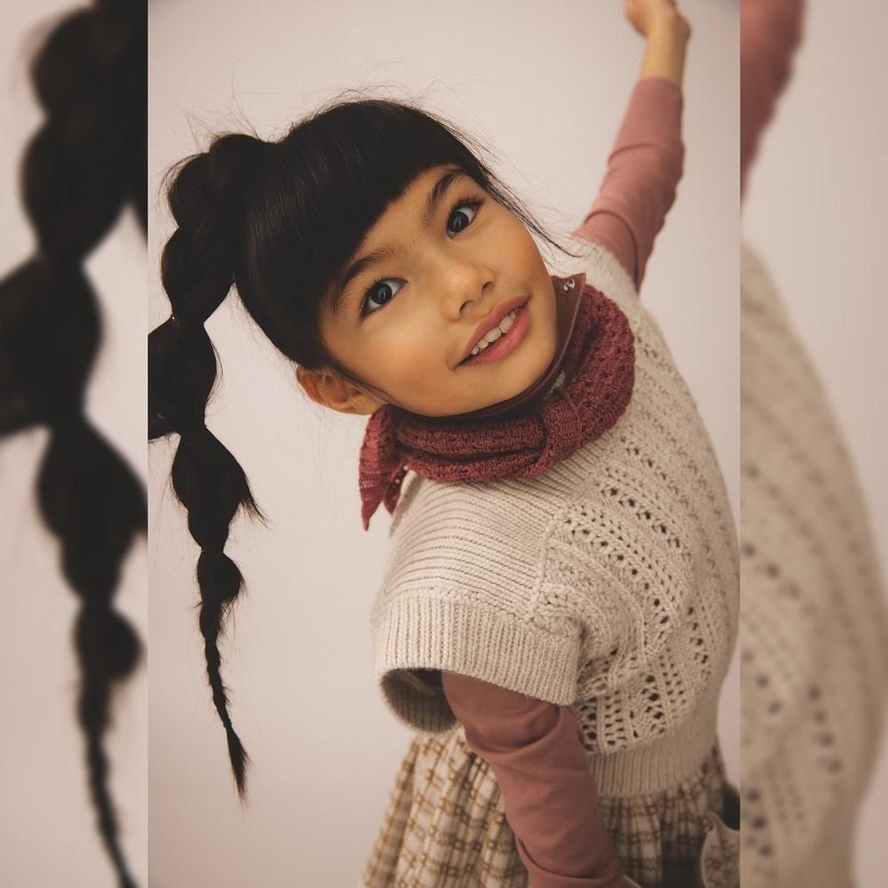 Soor Ploom キッズタートルネック / Long Sleeve Snap Turtleneck