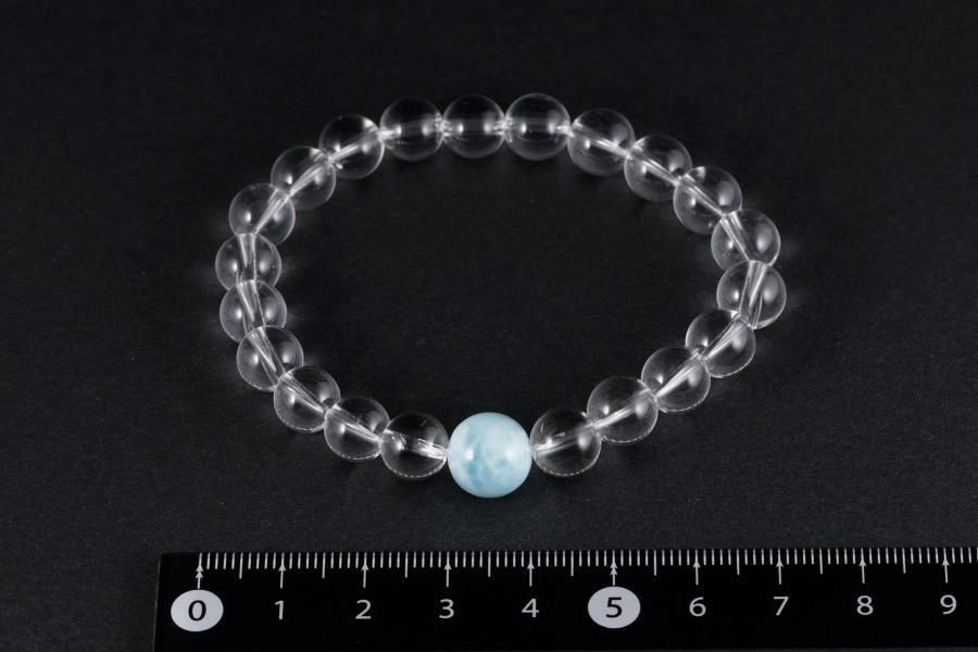 ラリマー入り水晶8mm玉 ブレスレット｜天然石 通販 キラリ石