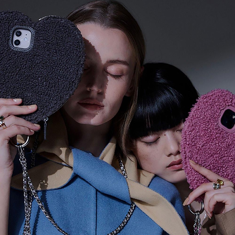 fluffy dress HEART | iPhone16 / gray - ajew