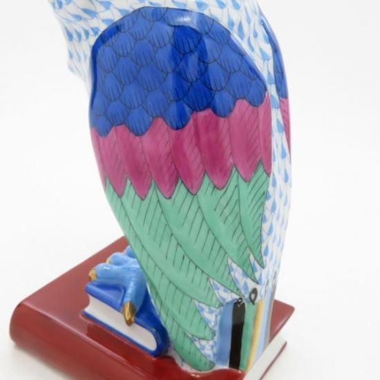 ヘレンド フィギュリン □ 本の上のフクロウ 梟 高さ21cm 置物