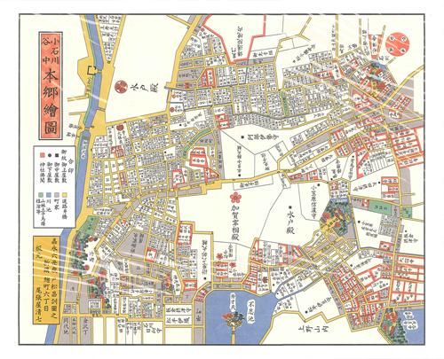 小石川谷中・本郷絵図」江戸切絵図 尾張屋板復刻 - 内外地図株式会社が