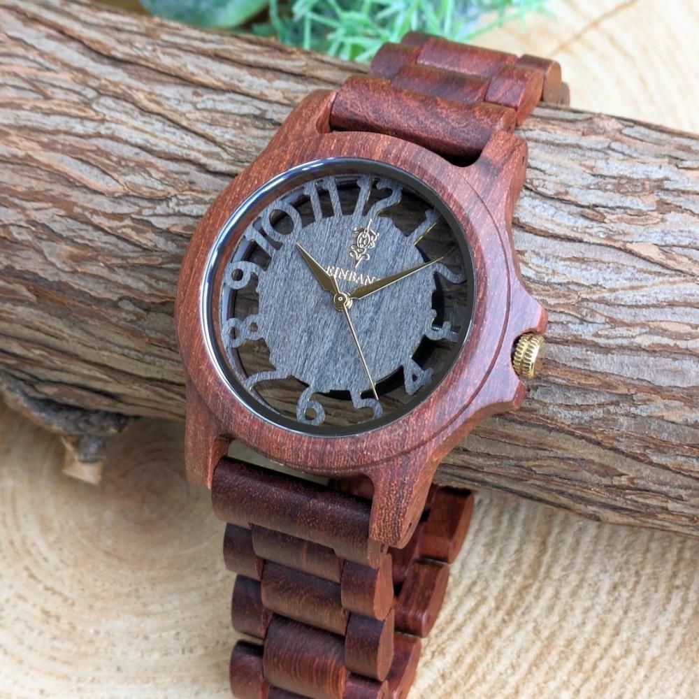 EINBAND Freiheit Red sandalwood サンダルウッド文字盤 木製腕時計