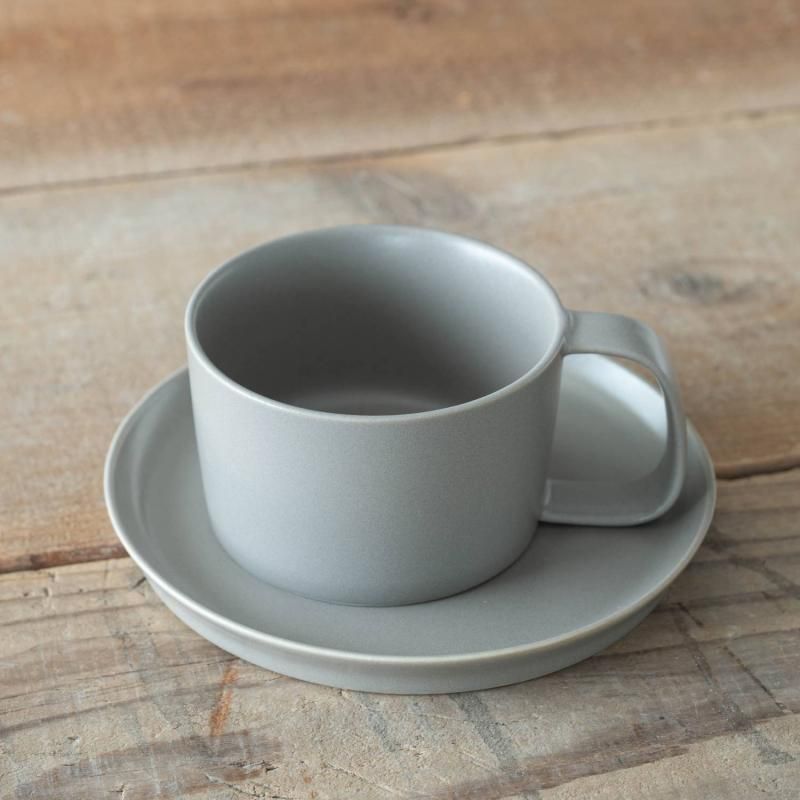 晋山窯ヤマツ moment cup & sauser set グレー[定番] - 業務用食器販売