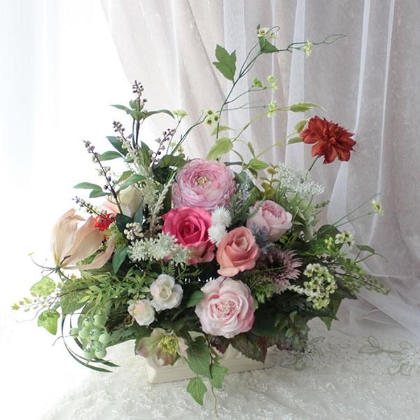 エレガントローズのアレンジメント◇L:アーティフィシャルフラワー