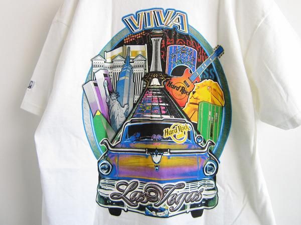 新品/Hard Rock CAFE/ラスベガス/両面プリント/半袖Tシャツ/白【L