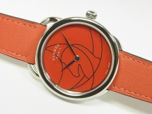 エルメス アルソー レッド 36MM Ref.W045755WW00 クオーツ - 腕時計