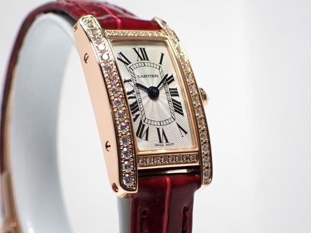 カルティエ タンクアメリカン ミニ 18KPG 革ベルト WB710014 '20年