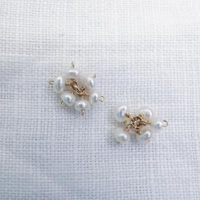 minikin]14kgf/淡水パールくしゅくしゅピアス(イヤリング)チャーム