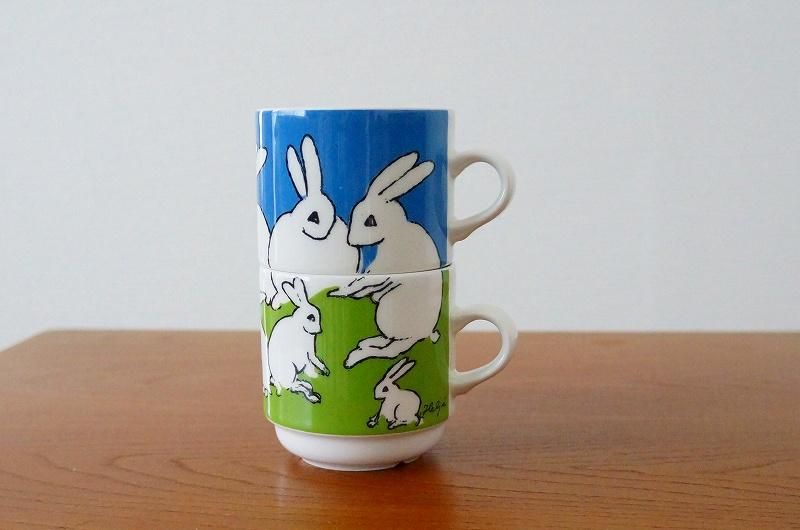 ARABIA(アラビア)ヘルヤ うさぎ マグカップ 2個セット(Cup play1990