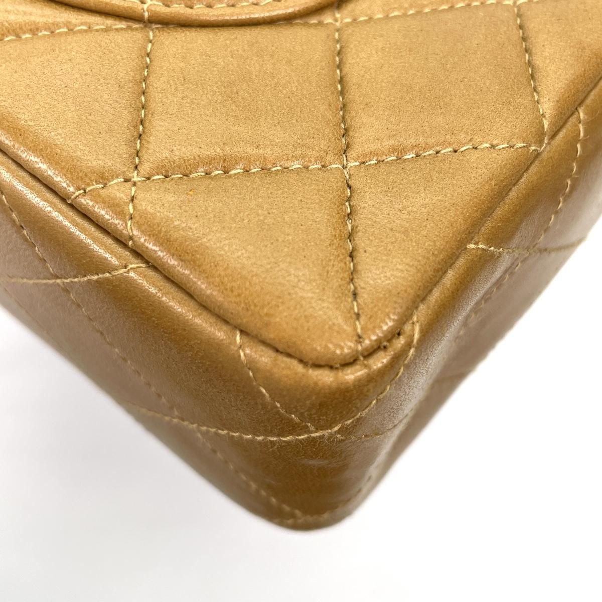 CHANEL シャネル 鼈甲 べっ甲 マトラッセ ラムスキン シングル