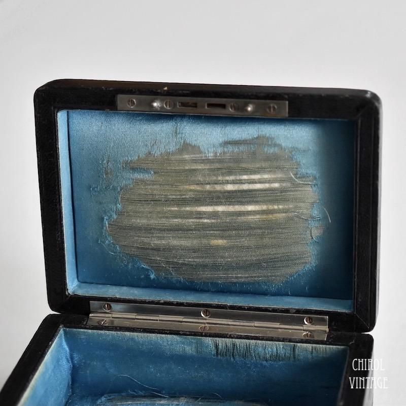 ブラックレザー スモールジュエリーボックス - CHIROL VINTAGE