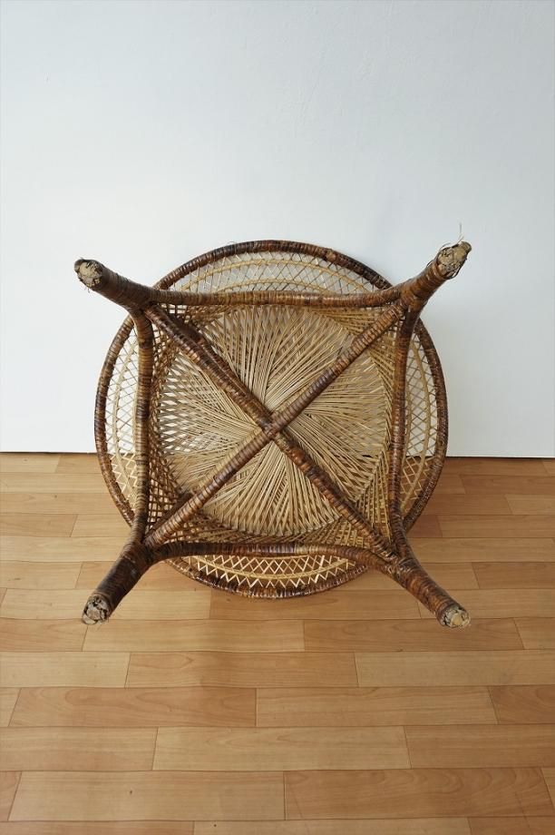 1970's ヴィンテージ ラタン サイドテーブル - アンティーク