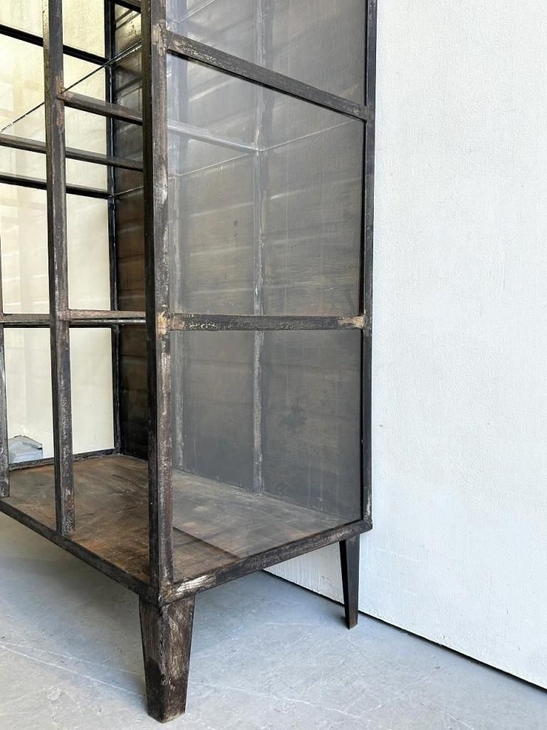 ヴィンテージ インダストリアル ガラスシェルフ(D500mm