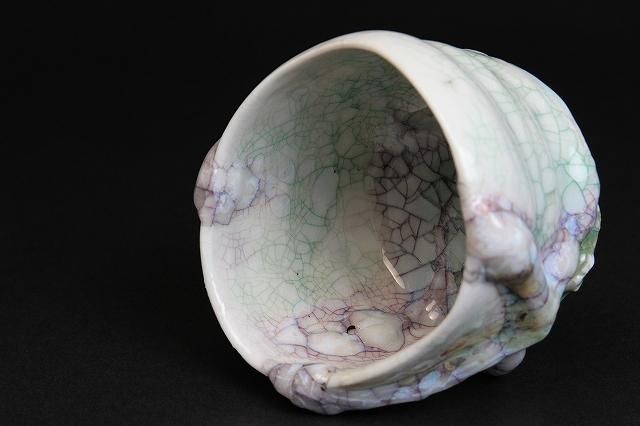 氏家昂大 「 漆貫入彩白磁ぐい呑 」 酒器 盃 - レトロ ＆アート空間