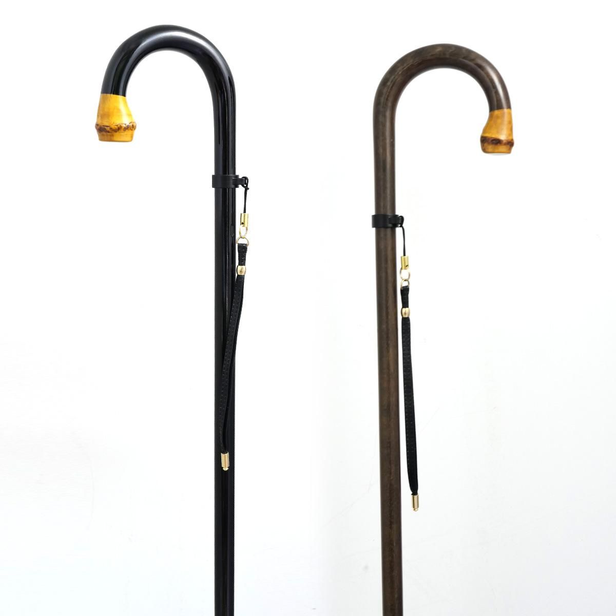 昭和レトロ・クラシックステッキ】寒竹チップ大曲 - 昭和7年創業 国産