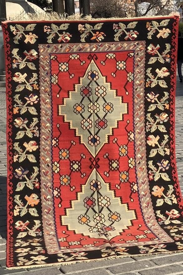 オールドキリム/トルコ・シャルキョイ約245×146cm - 手織り絨毯