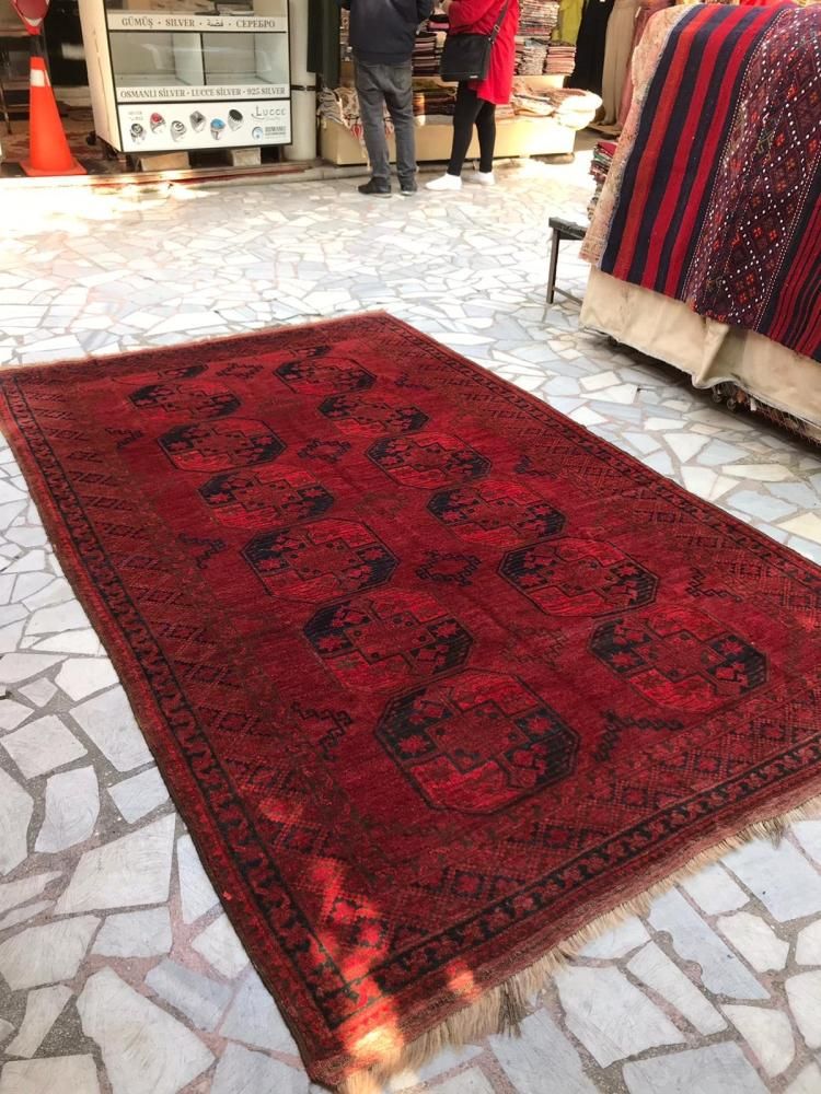 セミアンティーク絨毯/トルクメン・エルサリ/クズルアヤック