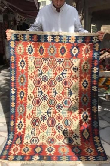 セミアンティークキリム/カイセリ/約154×108cm - 手織り絨毯＆キリム