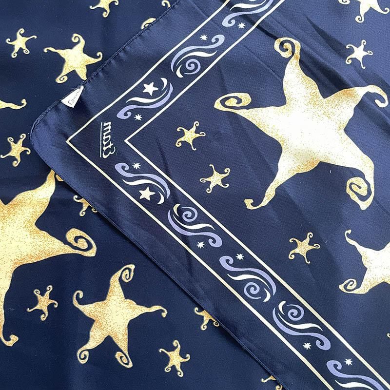 スカーフ ネイビー 星とくねくね ーsoracoya