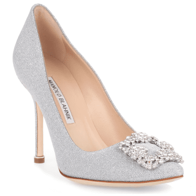 ハンギシ シルバーグリッター パンプス105 マノロブラニク