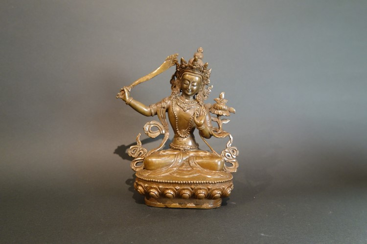 文殊菩薩（妙吉祥菩薩） 銅製 15cm｜大阪の仏像通販・販売なら仏像専門