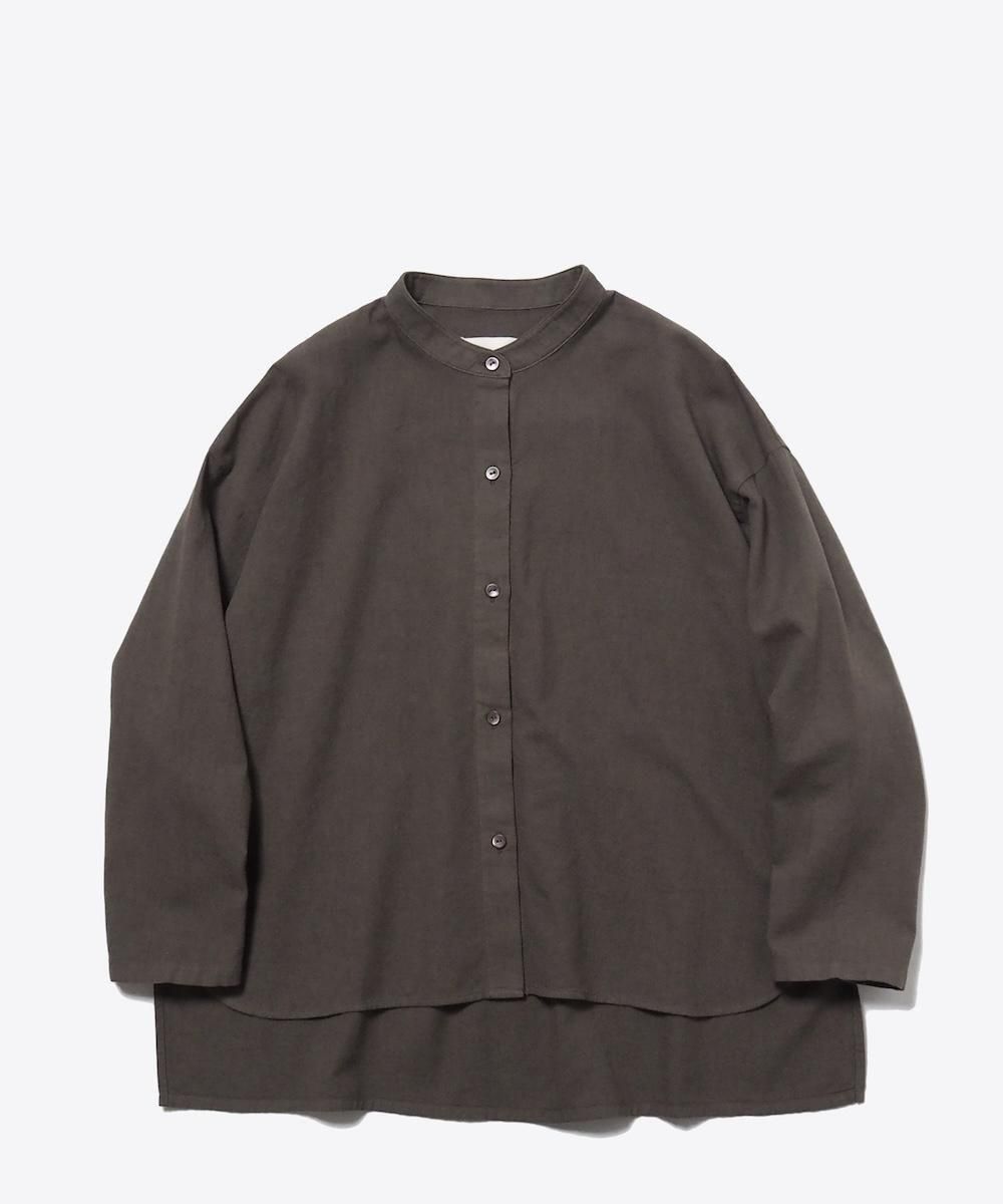 evam eva | コットンウールバンドカラーシャツ - CHANTILLY-2F