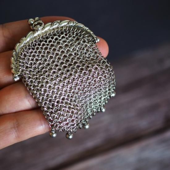 フランス製 アンティークシルバー メッシュコインパース