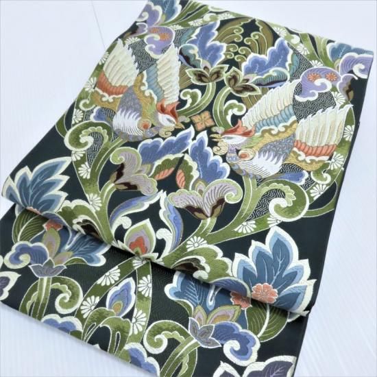 袋帯 本金箔 東大寺宝冠 重文の古界 鳳凰文 袋帯 御仕立上り(3364