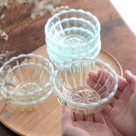 廣田硝子 雪の花 ひめ鉢 | レトロ モダン ガラス食器 - 京都匙亀