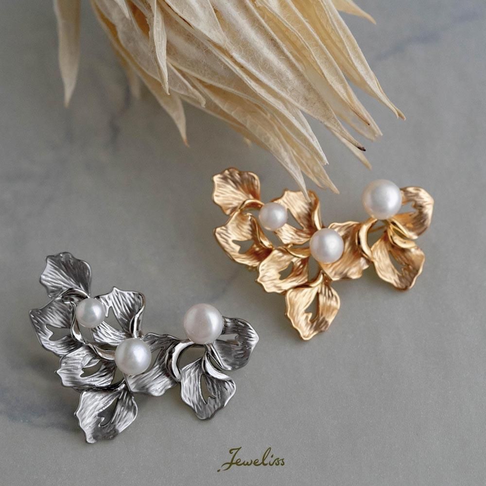 Jeweliss ブローチ パルム Palme 淡水パール シルバー ゴールド