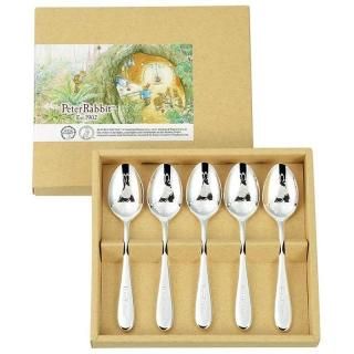 ピーターラビット】＜皿中レーザー＞ティースプーン(金仕上)5本セット