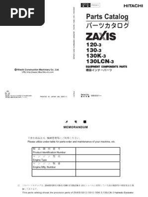 15670326-Hitachi Zaxis Zx120-3 Zx130-3 Zx130k-3 Zx130lcn-3