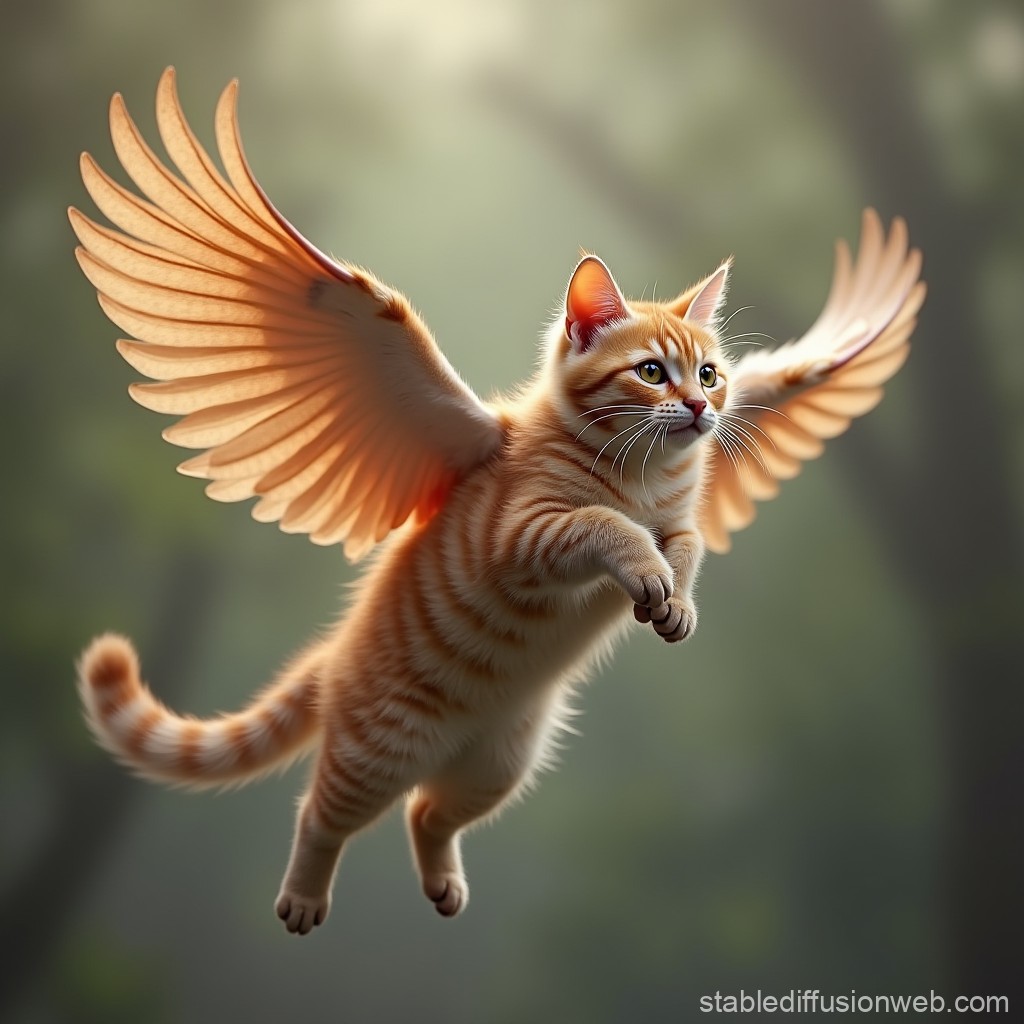 A Winged Cat | Stable Diffusion Online