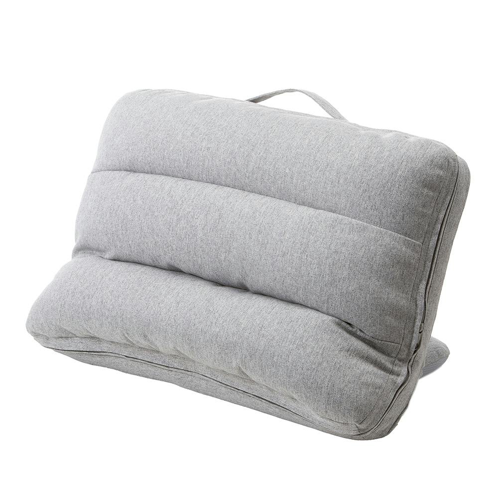 持ち手付カバー洗える背もたれイス Lepoco グレー 幅58cm 奥行36～42cm