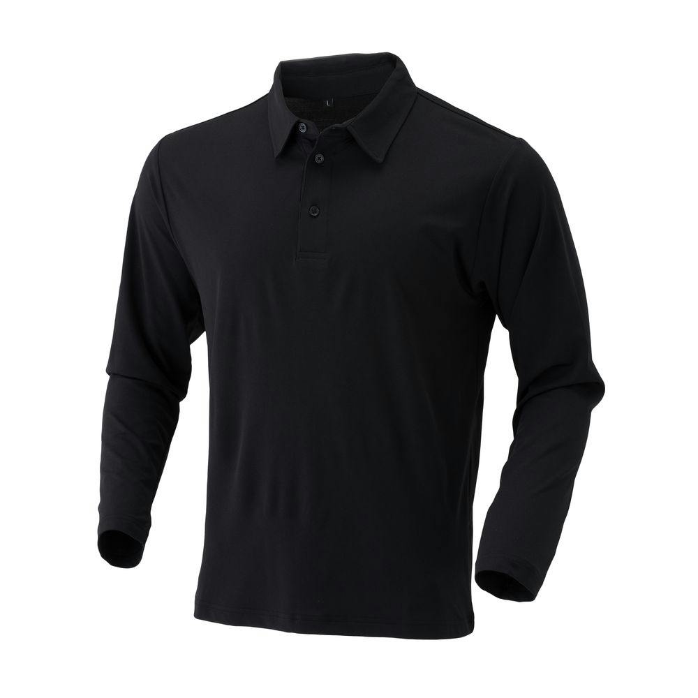 SPEED DRY さらさらドライポロシャツ 長袖 ブラック M | 作業着・作業
