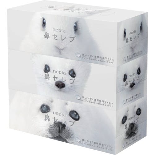 CAINZ-DASH】王子ネピア 鼻セレブ ティシュ 3コx10パック（1