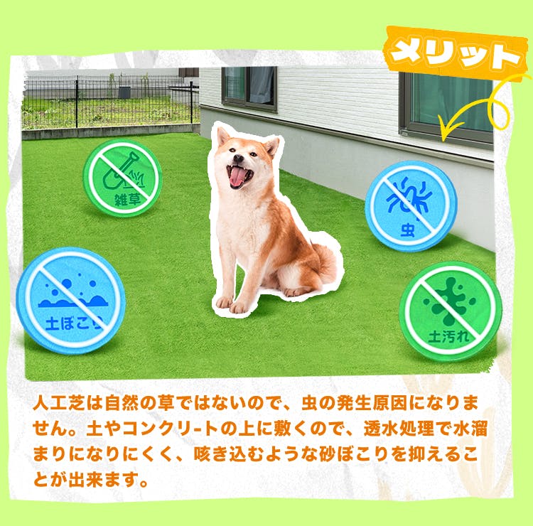 グッドライフウッド ペット専用人工芝ロール 1m×10m 芝丈30mm 固定ピン