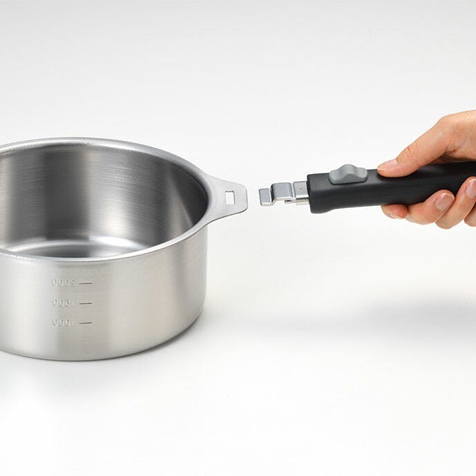 日本製】燕三 IH対応ハンドル着脱式鍋 4点セット（蒸し台付）（EM-032