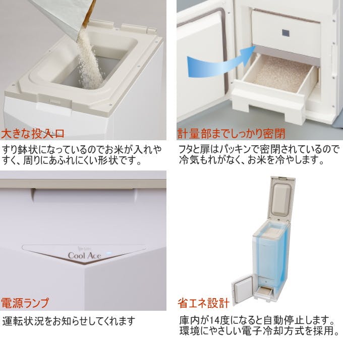 エムケー精工 クールエース 保冷米びつ Cool Ace 31kg HK-331W 米櫃