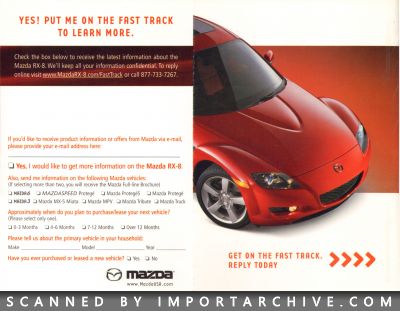2004 Mazda RX-8 Brochure (Preview Information Card) - ImportArchive