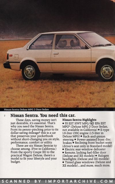 1983 Nissan Full Lineup Brochure (Early Version) - ImportArchive