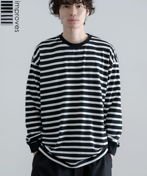 SIDE23-183 ボーダー長袖Tシャツ