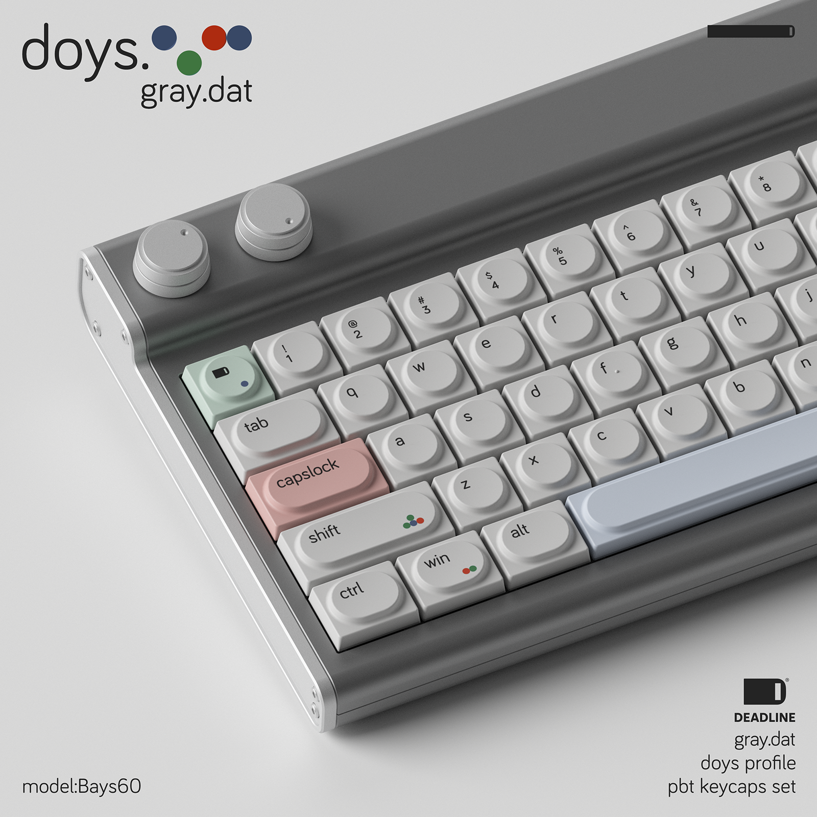 In Stock] DEADLINE Doys Gray.dat PBT Keycap