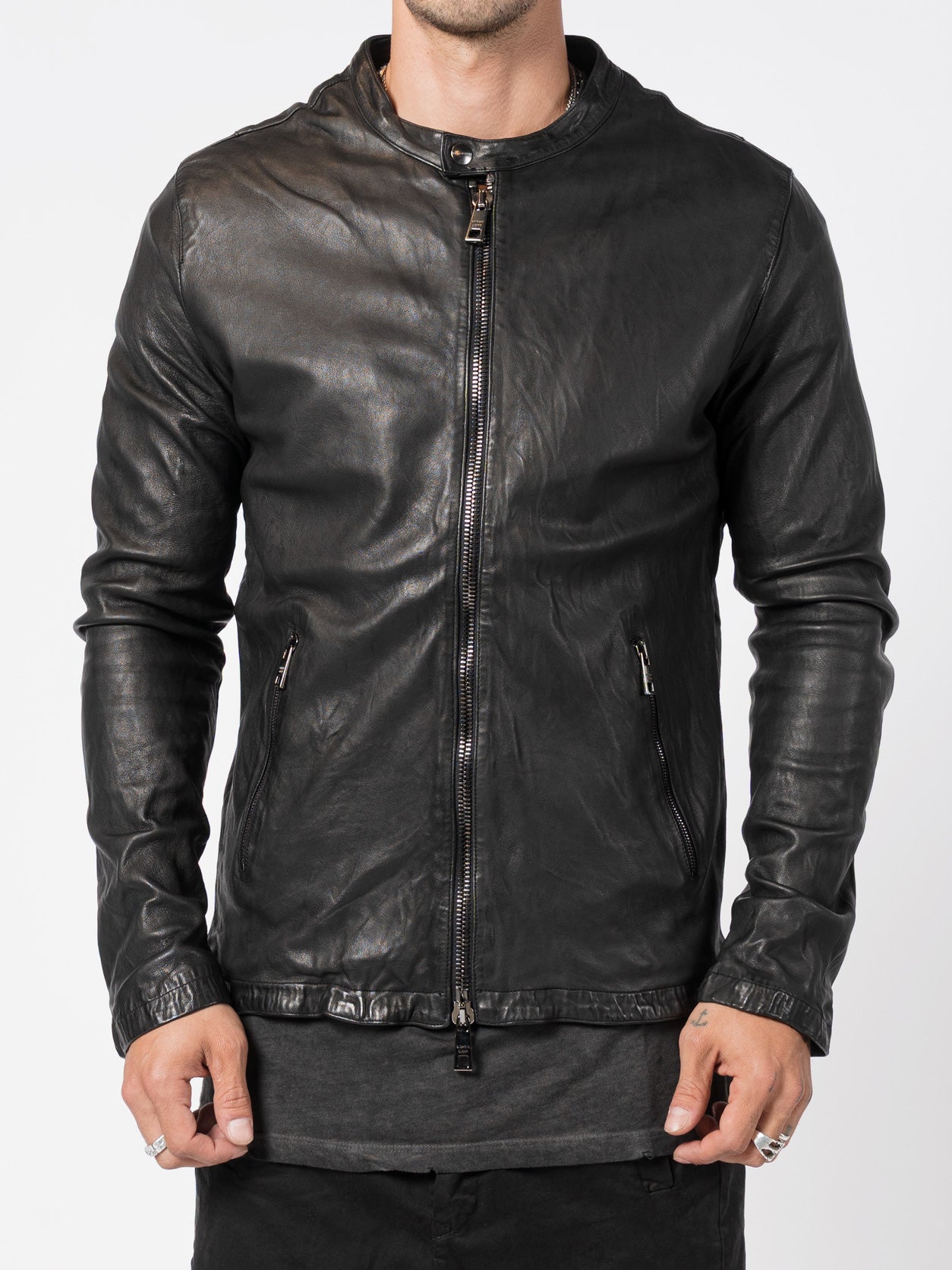 Giorgio Brato Leather Biker Jacket | INN7
