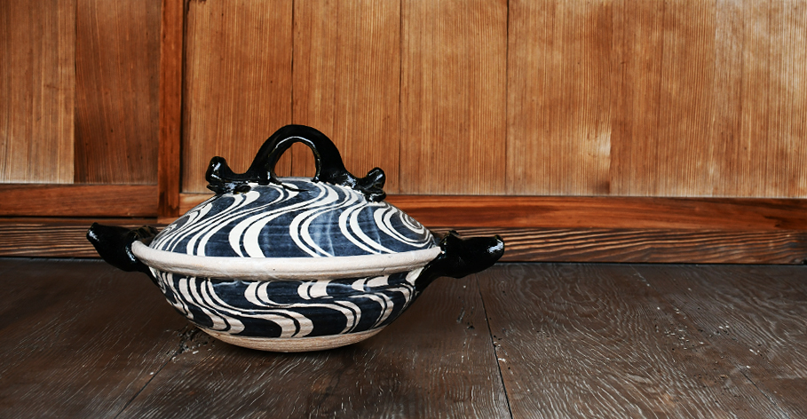 黒織部（黒茶・黒白） | 稲葉直人 伊賀焼土鍋と器｜三重県伊賀市土鍋作家